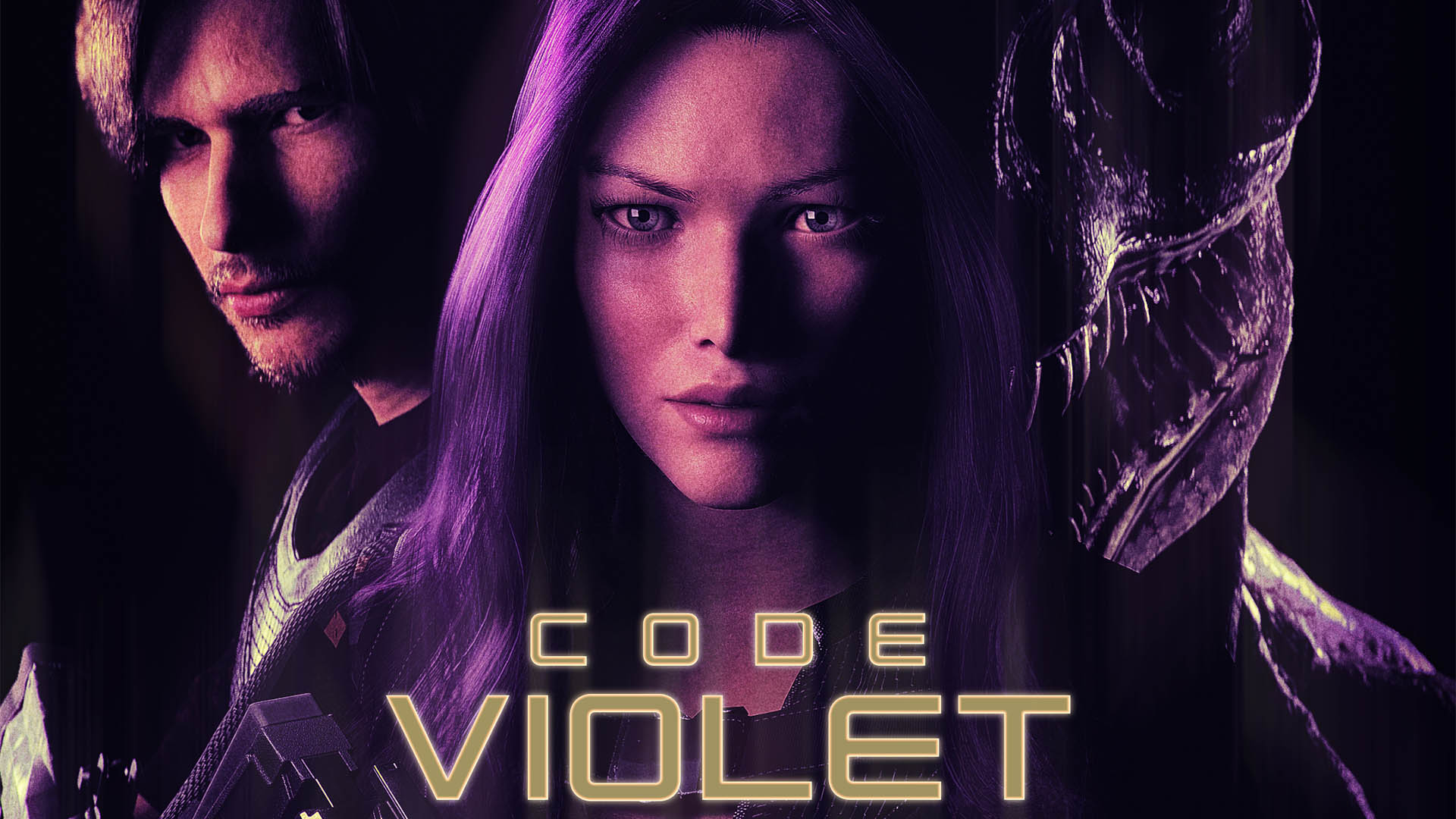 Code Violet promotional screenshot featuring the Aion Bioengineering Complex